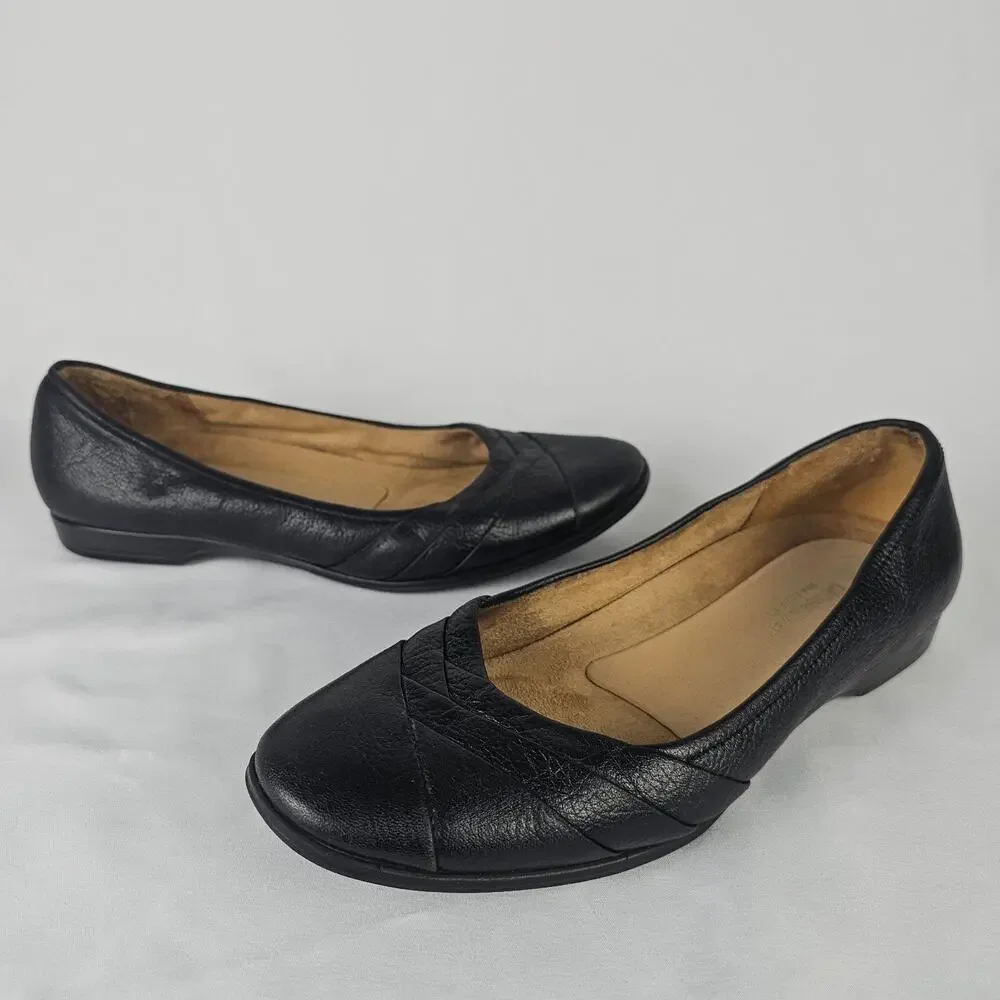 Naturalizer Jaye Black Leather Comfort Ballet Flats Shoes Womens Size 9 M EUR 39